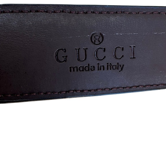 Gucci Brown Guccissima GG Monogram Leather Belt Strap 48 120 Italy No Buckle - Picture 2 of 8